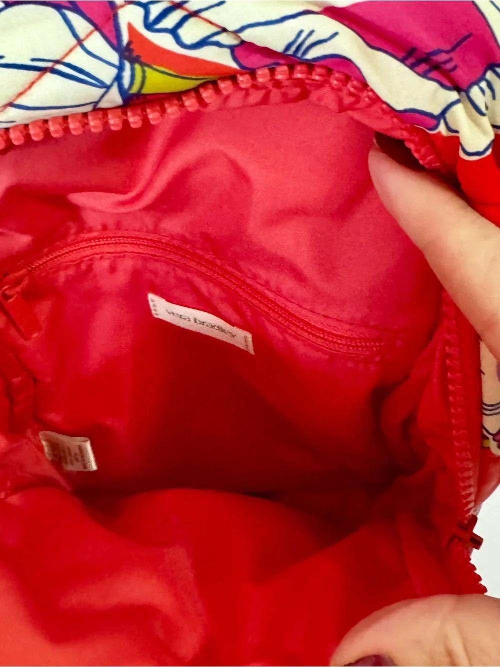 Vera Bradley Coral Red Floral Quilted Backpack